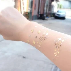 2 st Face Face Tattoo Stickers Metallic Tattoo Stickers Flash Tattoos för flickor och ungdomar Semestergåva-><noscript><img width=