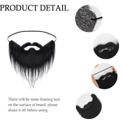 2 st Fake Skägg, Falska Skägg Och Mustascher, Falskt Skägg Justerbart Elastiskt Rep för Fest Cosplay Tillbehör för Festival Party Kostymdekorationer | Fyndiq><noscript><img width=