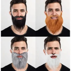 FMYSJ 4 st Falska Skägg Roliga Låtsasmustascher Falska Mustascher för Kostym Halloweenfest Tillbehör (FMY)> Tillbehör