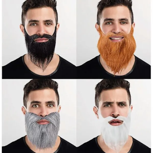 FMYSJ 4 st Falska Skägg Roliga Låtsasmustascher Falska Mustascher för Kostym Halloweenfest Tillbehör (FMY)> Tillbehör