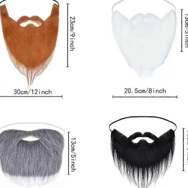 FMYSJ 4 st Falska Skägg Roliga Låtsasmustascher Falska Mustascher för Kostym Halloweenfest Tillbehör (FMY)> Tillbehör