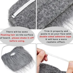 FMYSJ 4 st Falska Skägg Roliga Låtsasmustascher Falska Mustascher för Kostym Halloweenfest Tillbehör (FMY)><noscript><img width=