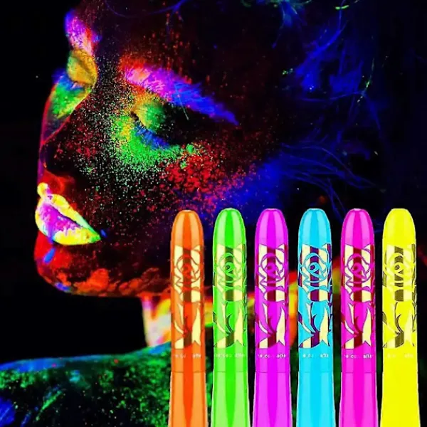 6 st Festival Ansiktsfärg Självlysande Kroppsmålning Professionell Ansiktsfärg> Smink