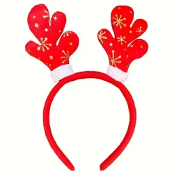 DAO 12 st Festliga Julpannband - Röda & Hårband i Plast med Tomte, Snögubbe & Renhorn, Perfekt för Juldekorationer, [DB] 12pcs> Tillbehör