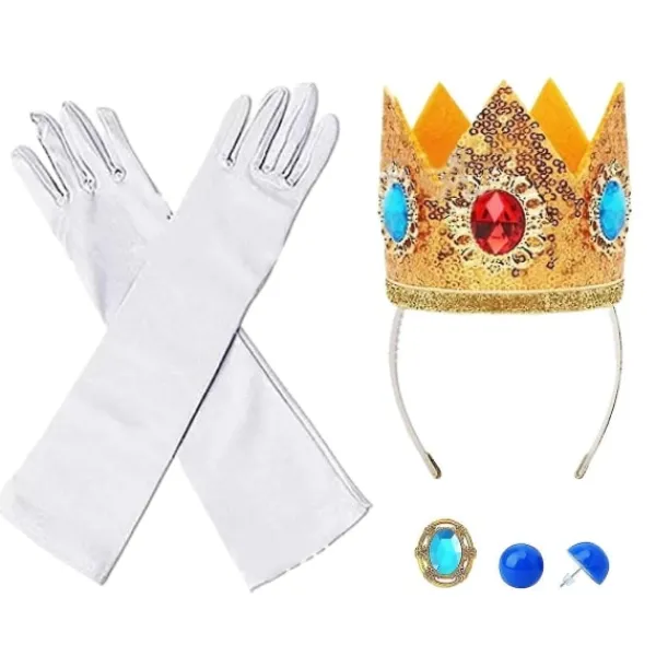 6 st för flickor fest barn krona prinsessa peach mode handskar utklädnad dekoration, cosplay festdekorationer> Tillbehör