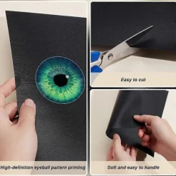 10 st Fursuit Ögon Mesh, 30x22 cm Svart Kostym Ögonnät, 0,5 mm PVC Damm Mesh Plastnät Ark för Furries Cosplay B><noscript><img width=