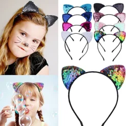 8 st Glitter Katthuvudband Halloween Maskerad Catwoman Hårband> Huvudbonader
