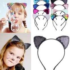 8 st Glitter Katthuvudband Halloween Maskerad Catwoman Hårband><noscript><img width=