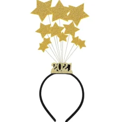 1 st Glitter Star Hårband Nyår Foto Prop Dekoration (33,5X11cm, Guld)> Huvudbonader