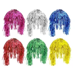 FMYSJ 6 st Glittrande Tinsel Peruker Dekorativa Hårperuker Fest Tinsel Peruk Metalliska Hårperuker Hårprydnad (FMY) 30x23cm> Peruker