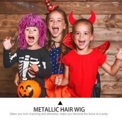 FMYSJ 6 st Glittrande Tinsel Peruker Dekorativa Hårperuker Fest Tinsel Peruk Metalliska Hårperuker Hårprydnad (FMY) 30x23cm><noscript><img width=