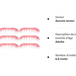 6 st ögonblickliga fanerproteser bekväma övre leende tänder vita kosmetiska tänder tillfälliga falska tänder flexibla tänder fyllningskit för att täcka saknade tänder | Fyndiq><noscript><img width=