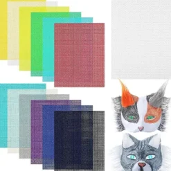 12 st Ögonnät 20x15 cm DIY Therian Mask Material Kit Plast Ögonnät Ark för DIY Hantverk Gör Kit> Masker