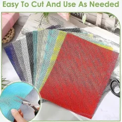 12 st Ögonnät 7,9x5,9 tum DIY Therian Mask Material Kit Plastnätark kompatibel för DIY-hantverk><noscript><img width=