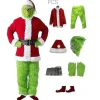 7 st Grinchen-dräkt Jul Cosplay Vuxen Jultomtedräkt Set + Mask A-WELLNGS Mask endast EN STORLEK> Dräkter