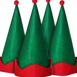 4 st Gröna Filttomteluvor Jultomteluva Julhelgfest> Huvudbonader