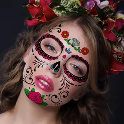 4 st Halloween Ansiktsdekaler Halloween Party Dekoration Ansiktsrekvisita> Smink