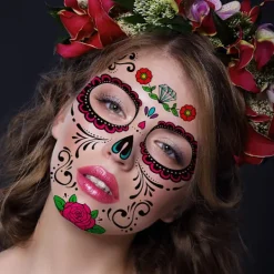 4 st Halloween ansiktsklistermärken Halloween fest klistermärke rekvisita ansikte M> Smink