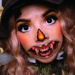 10 st Halloween Clown Horror Mun-Tatueringsdekaler Ansiktsdekaler Falska Tatueringsdekaler Tillfälliga Tatueringsset><noscript><img width=