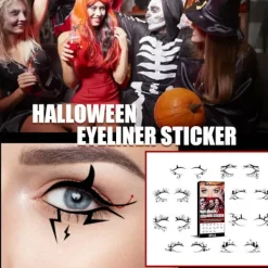 8 st Halloween Eyeliner Sticker Öga Tillfälliga Tatueringar Fladdermus Spindelväv Mönster> Smink