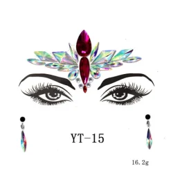 3 st Halloween Glow-in-the-Dark Ansiktsstenar Tatueringsdekal, cosplay (E)> Smink