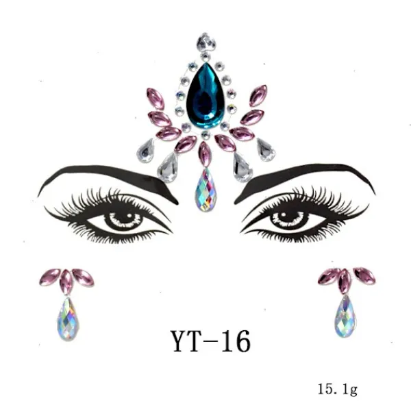 3 st Halloween Glow-in-the-Dark Ansiktsstenar Tatueringsdekal, cosplay (E)> Smink