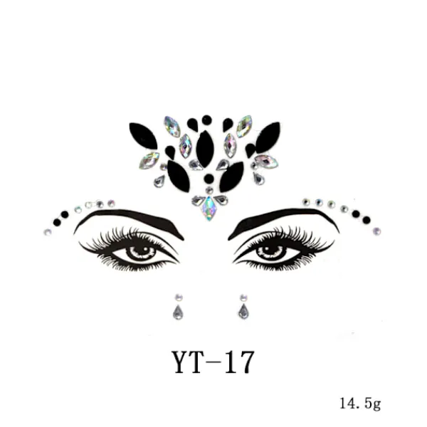 3 st Halloween Glow-in-the-Dark Ansiktsstenar Tatueringsdekal, cosplay (E)> Smink