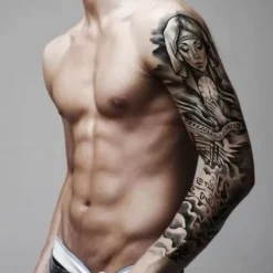 12 st Halloween hel arm temporär tatuering kvinna manschett falsk krigare tatuering klistermärke varg lejon tiger öga stor temporär tatuering man ben djur vuxen | Fyndiq> Smink