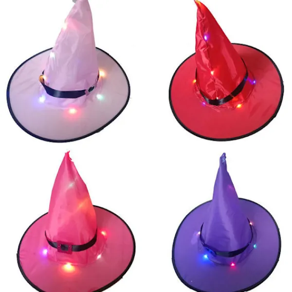 2 st Halloween lysande häxhatt orange häxhatt cosplay med Cr> Huvudbonader