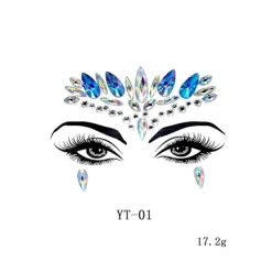 6 st Halloween Noctilucent Face Gems Tattoo Sticker,cosplaya> Smink