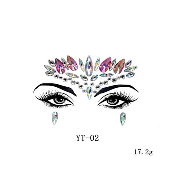 6 st Halloween Noctilucent Face Gems Tattoo Sticker,cosplaya> Smink