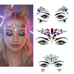 3 st Halloween Noctilucent Ansiktsstenar Tatuering Dekal, cosplay> Smink