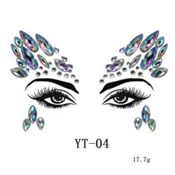 3 st Halloween Noctilucent Ansiktsstenar Tatuering Dekal, cosplay (B)> Smink