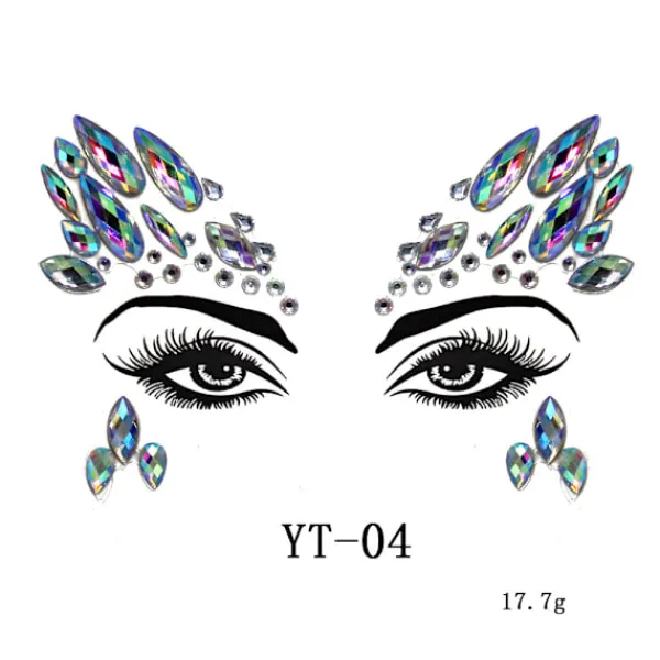 3 st Halloween Noctilucent Ansiktsstenar Tatuering Dekal, cosplay (B)> Smink