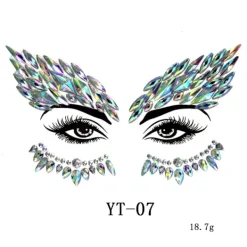 6 st Halloween Noctilucent Ansiktsstenar Tatuering Dekal, cosplay><noscript><img width=