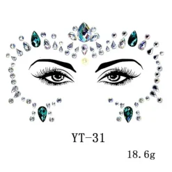 3 st Halloween Noctilucent Face Gems Tattoo Sticker,cosplayf> Smink