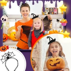 6 st Halloween Pannband Djävulshorn Pannband Spindel Pannband Witch_yux><noscript><img width=