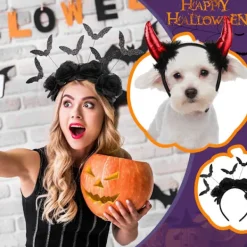 6 st Halloween Pannband Djävulshorn Pannband Spindel Pannband Witch_yux><noscript><img width=