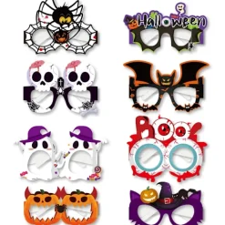#8 st Halloween Pappersglasögon Dekorationer Fotobås Fotografering Pro#> Tillbehör