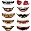 10 st Halloween Skämt Makeup Tillfälliga Tatueringar Ansiktsdekaler, Clown Läskig Stor Mun Vattentät Falsk Tatuering Dekaler> Smink