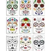 9 st Halloween Tillfälliga Tatueringar Skräck Skelett Tatuering Dekal för Festrekvisita Horror Cosplay Kostym Makeup Rekvisita> Smink