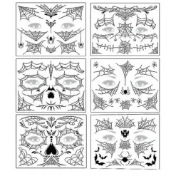 10 st Halloween-klistermärken för Halloween-presenter> Smink