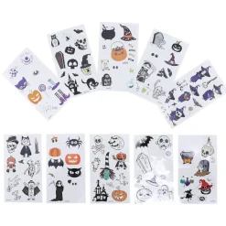 10 st Halloween-klistermärken Halloween lysande dekorativa klistermärken> Smink