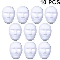 10 st Halloweenmasker av plast för pyssel och målning Stil 1-max> Masker