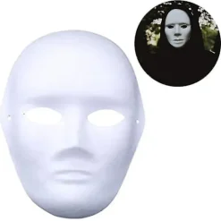 10 st Halloweenmasker av plast för pyssel och målning Stil 1-max> Masker