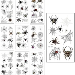 10 st Halloween-tatueringsdekaler Realistiska Vattentäta Tillfälliga Spindeldekaler för Festlig Dekoration> Smink