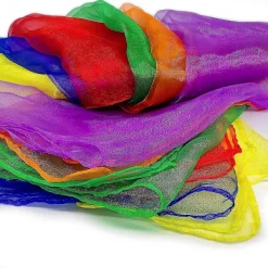 24 st Jongleringssjalar för Barn Dansmusik Sjal Färgglada Sjalar Rörelsesjal Rytmsjal för Barnrörelse><noscript><img width=