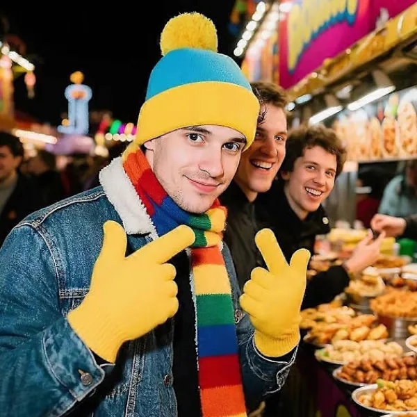 2 st Jul Cosplay Rolig Mössa och Handskar, Unisex Vinter Varm Klassisk Stickad Mössa, Halloween, Nyårs Kostymtillbehör Hat + Glove> Tillbehör