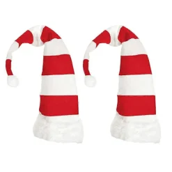 2 st Jul Dekorativ Hatt Kreativ Jul Tomtehatt Julhatt Delikat Dam Julhatt För Dam Tjej Röd> Huvudbonader