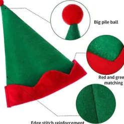 DAO 4 st Jul Tomte Hattar Julhelg Party Kostym Festival Huvudbonader [DB]><noscript><img width=